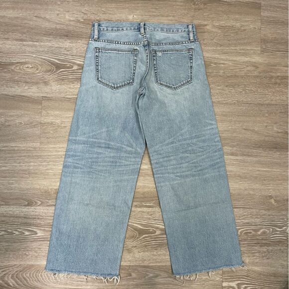 Simon Miller Jean Wide Leg Crop Unfinished Hem Light Wash Blue Denim Size 25 - Picture 3 of 13